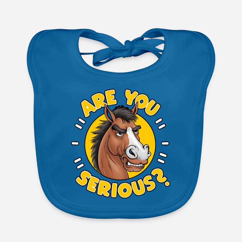 Are You Serious? Grumpy Funny Horse Organic Baby Bibs