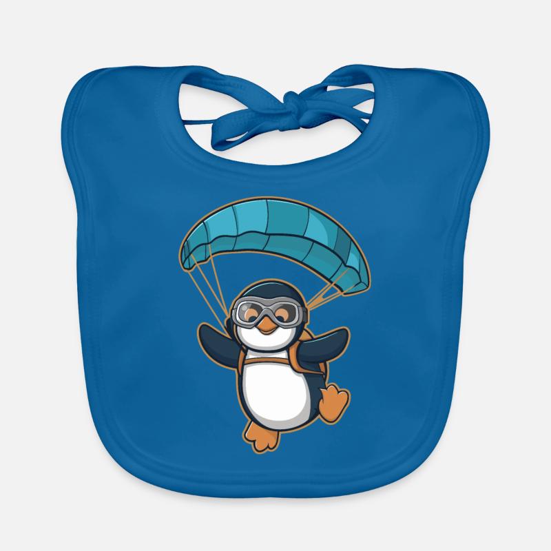 Parachutisme pingouin dans l’aventure Bavoir bio Bébé