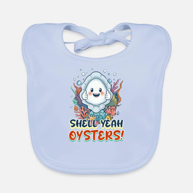 Oyster Shell Yeah, Oysters! Organic Baby Bibs