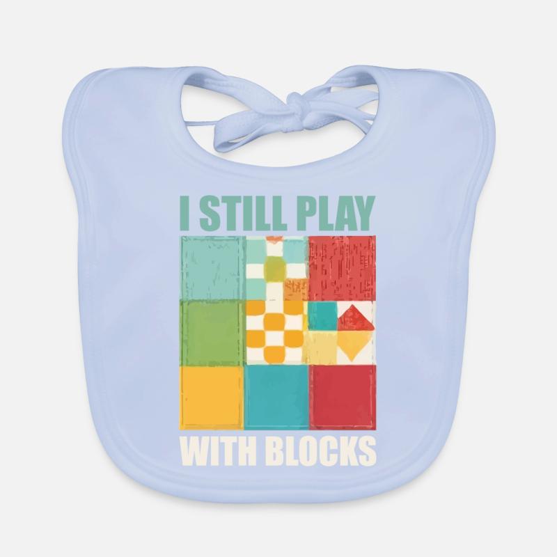 Funny Quilting I Still Play With Blocks Quilt Organic Baby Bibs