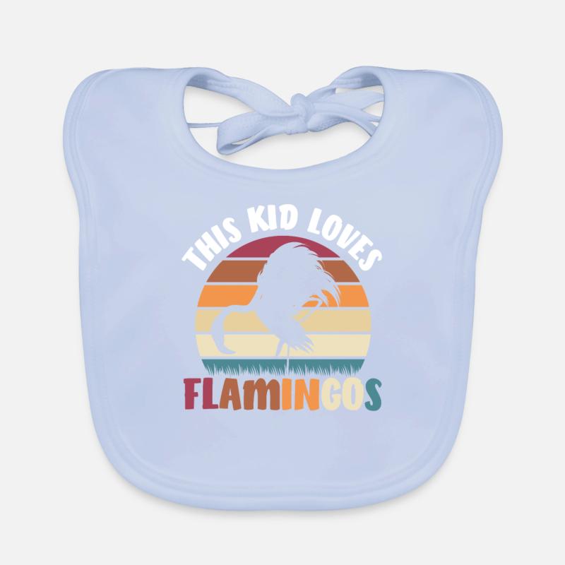 Flamingo Kind Mädchen Junge Retro Baby Bio-Lätzchen