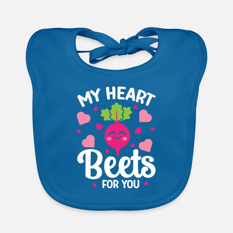 Relation de betterave en disant coeur betteraves pour vous - Bavoir bio Bébé - bleu paon