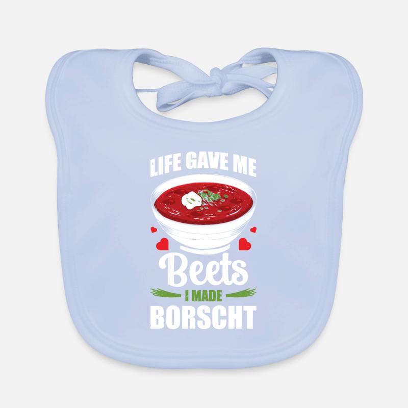 Soupe de betterave Base de légumes Bortsch Bavoir bio Bébé