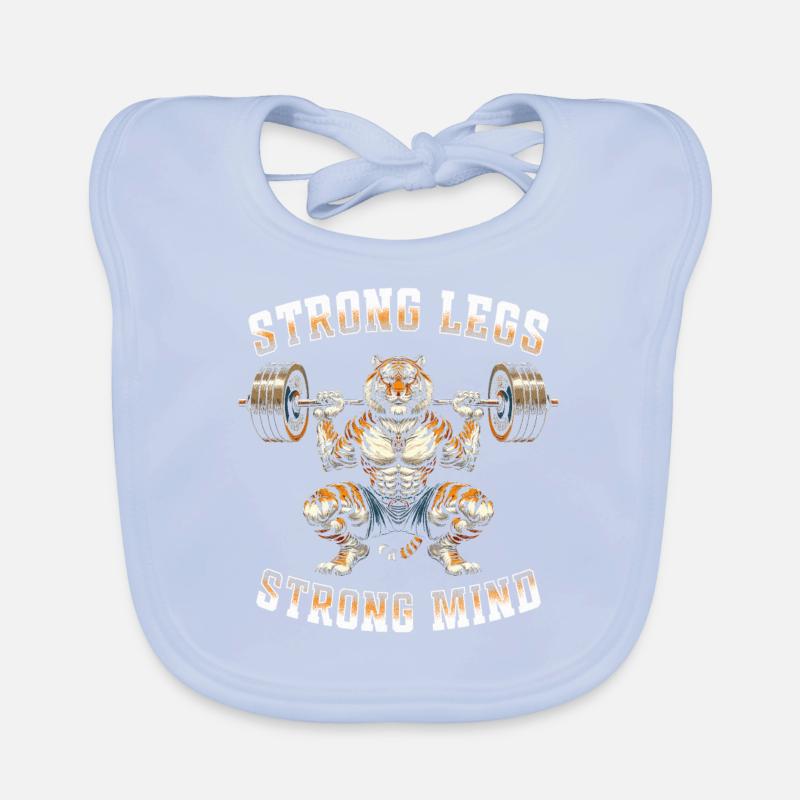 Leg Training Bodybuilders Strong Legs Strong Mind Organic Baby Bibs