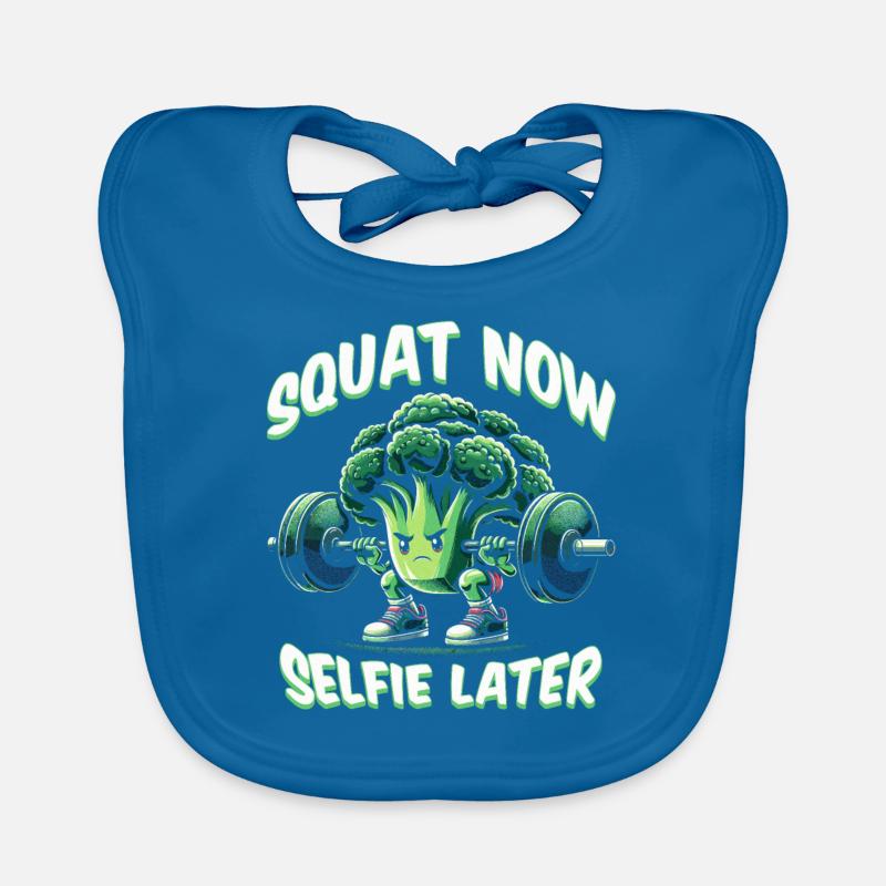 Beintraining Bodybuilder Squat Now Selfie Later Baby Bio-Lätzchen
