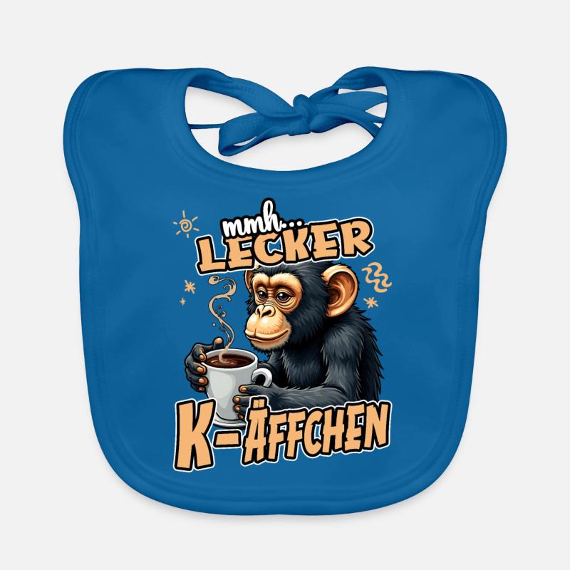Mmh... Lecker K-Äffchen Lustig Kaffee Affe Baby Bio-Lätzchen