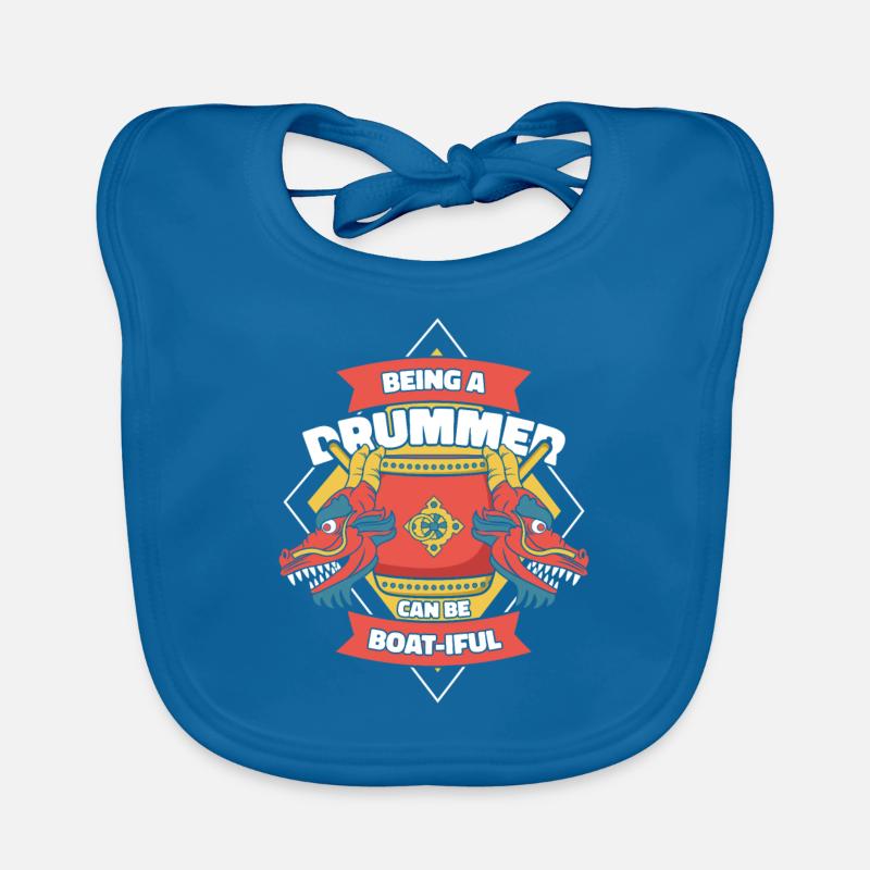 Being Drummer Can Be Boatiful Team Paddler Lover Organic Baby Bibs