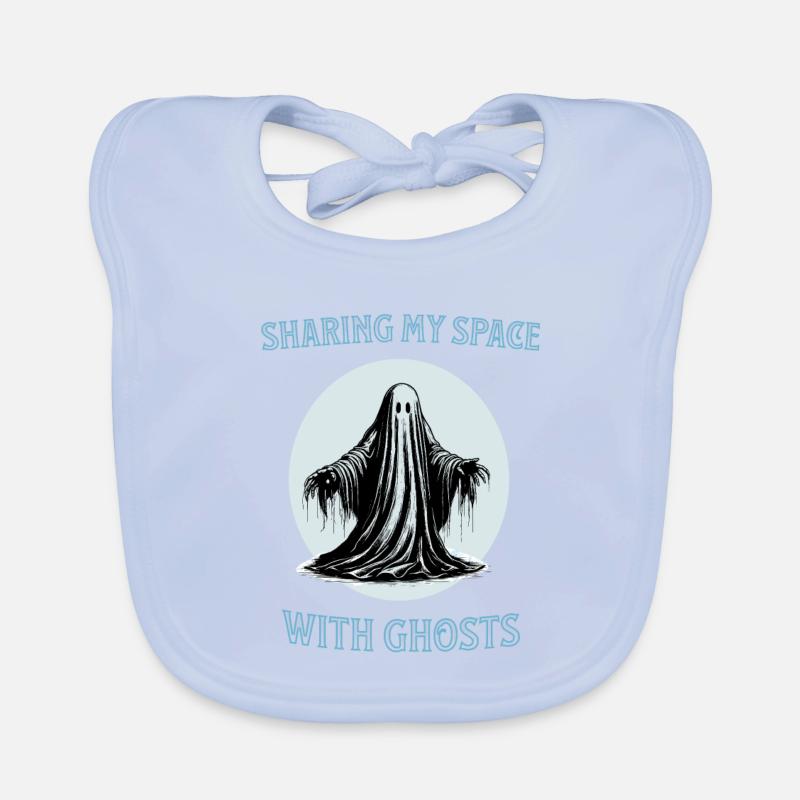 Sharing my space with ghosts Organic Baby Bibs