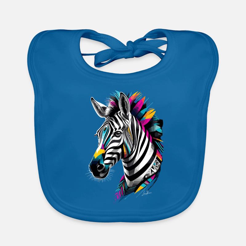 Multicolor Tribal Geometric Zebra Organic Baby Bibs