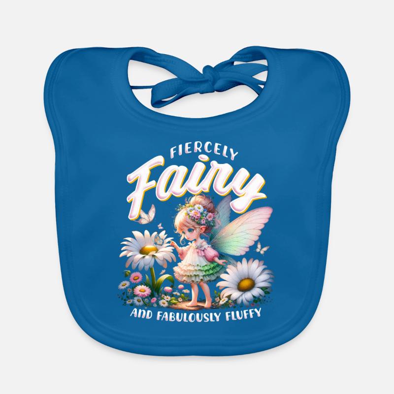 Fée Férocement féerique et fabuleusement moelleuse - Bavoir bio Bébé - bleu paon