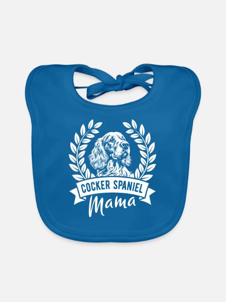 Cocker Spaniel Mama - Hundebesitzerin - Baby Bio-Lätzchen - Pfauenblau