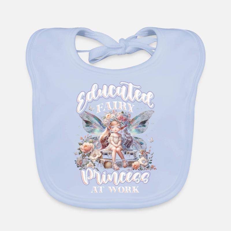 Fairycore Educated fairy princess at work Organic Baby Bibs
