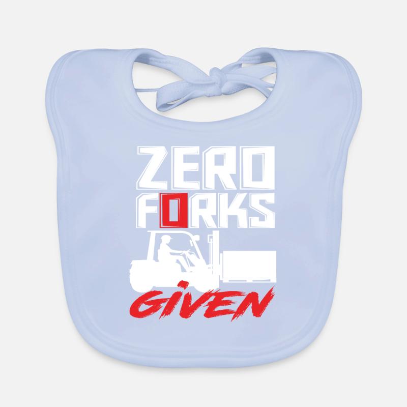 Zero Forks Given Staplerfahrer Humor Baby Bio-Lätzchen