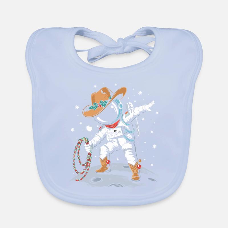 Astronaute avec chapeau de Père Noël et décoration dans l’espace Bavoir bio Bébé