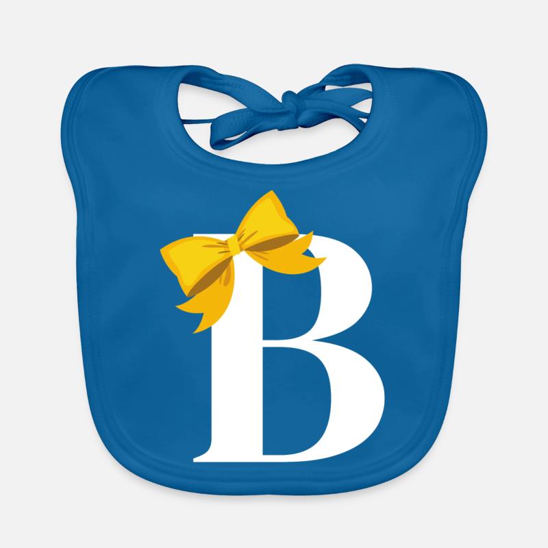 Letter b yellow bow Organic Baby Bibs