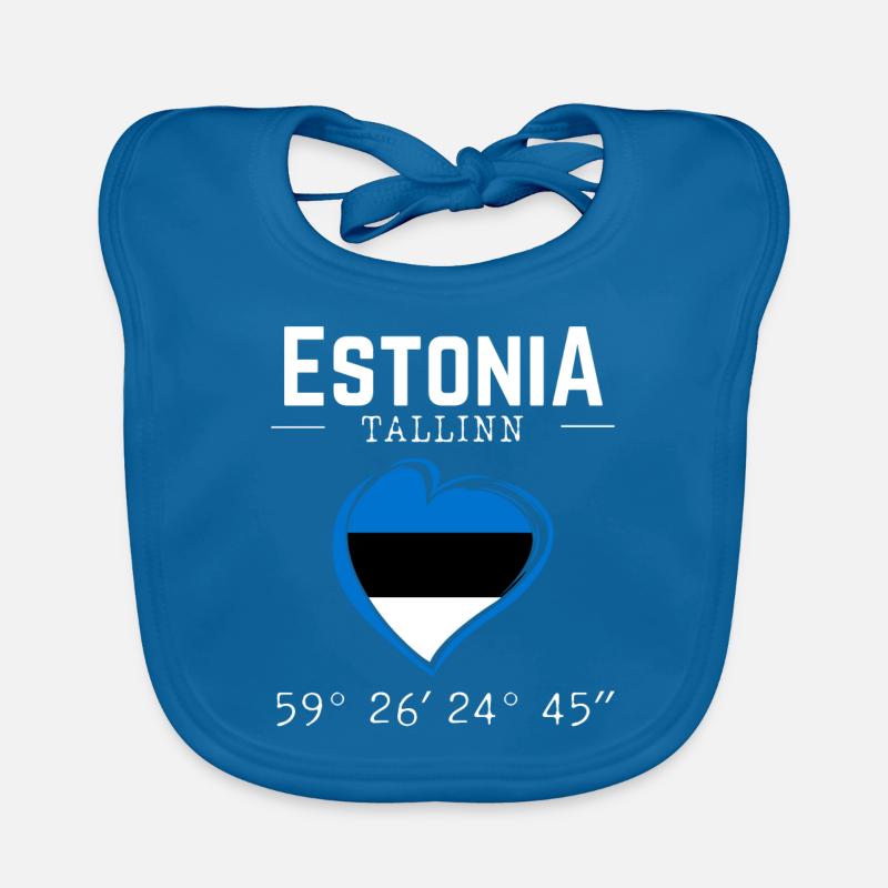 Drapeau souvenir de l’Estonie Capitale Tallinn Bavoir bio Bébé