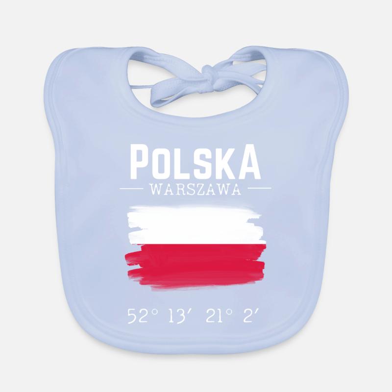 Polska Pologne Souvenir Drapeau Varsovie Capitale Bavoir bio Bébé