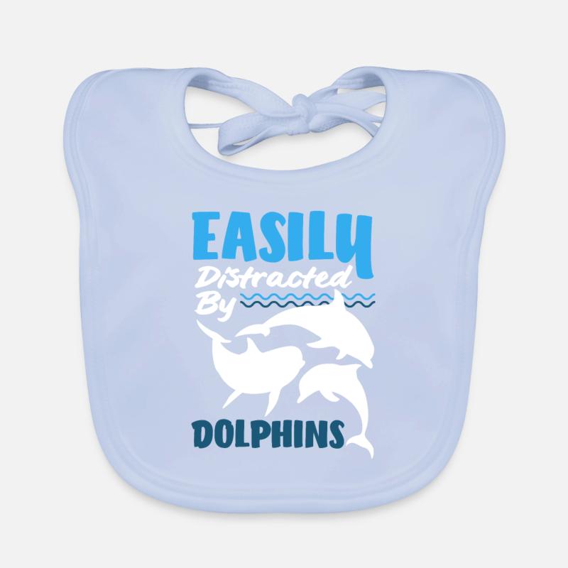 Facilement distrait par les dauphins Bavoir bio Bébé