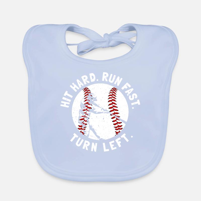 Hit Hard Run Fast Turn Left Baby Bio-Lätzchen