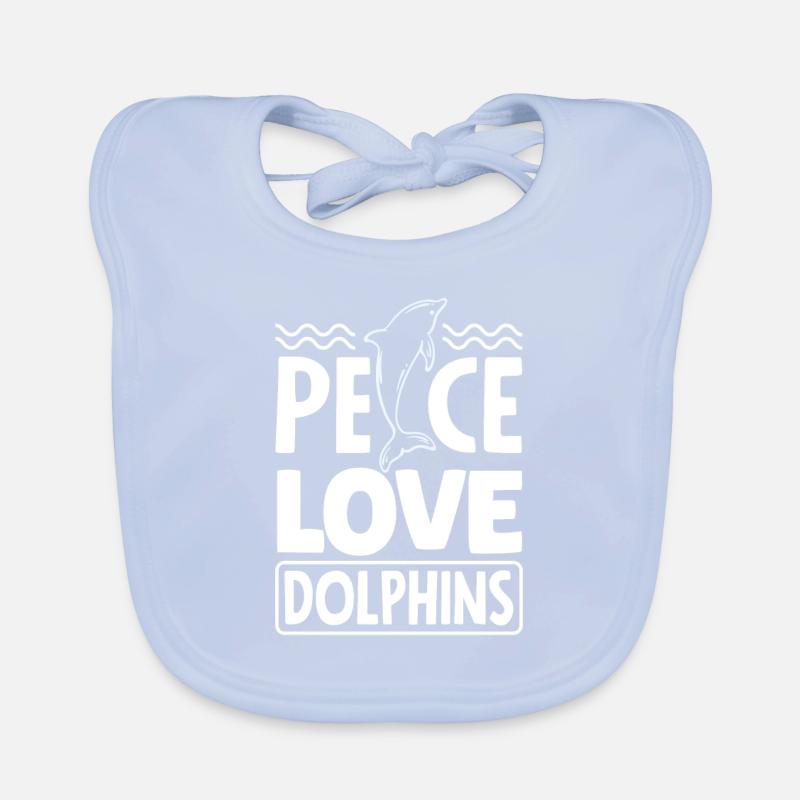 Peace Dear Dolphins Organic Baby Bibs