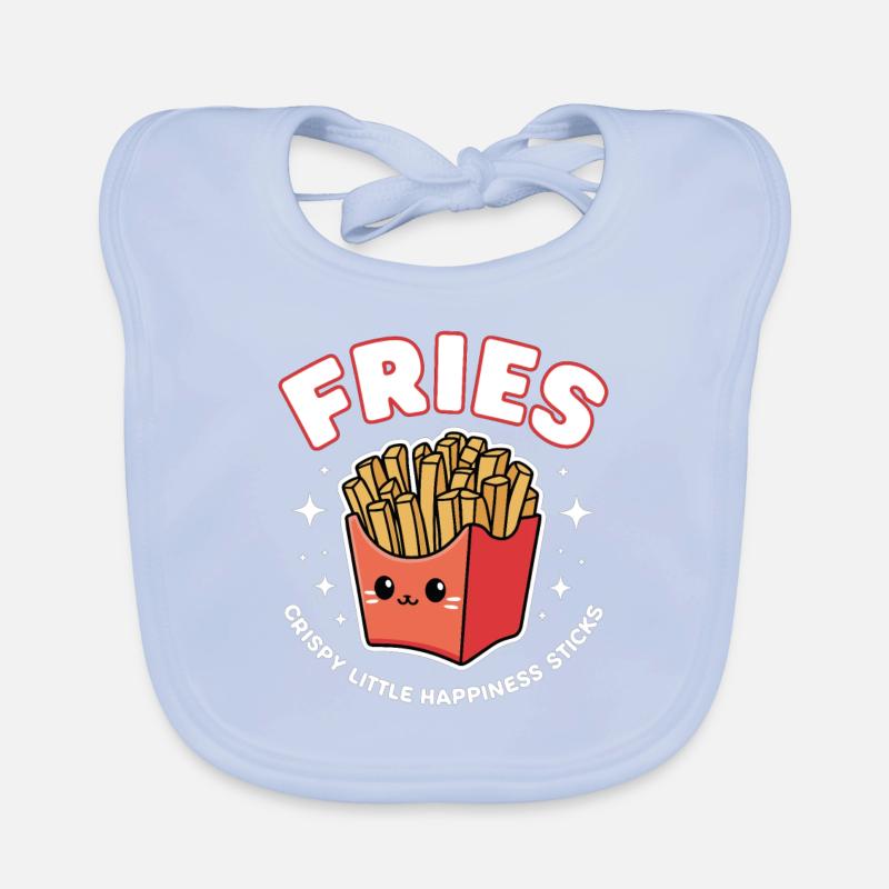 Frites, bâtonnets de pommes de terre, restauration rapide Bavoir bio Bébé