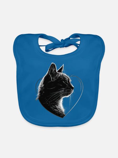 Katze - Baby Bio-Lätzchen - Pfauenblau