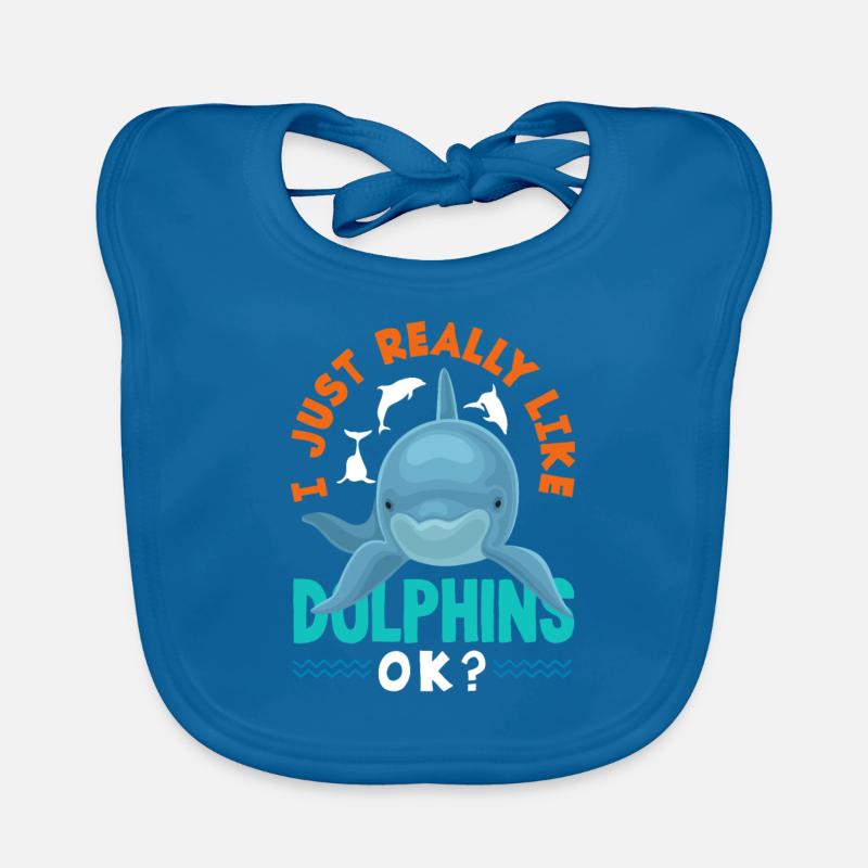 I just like dolphins, ok? Organic Baby Bibs
