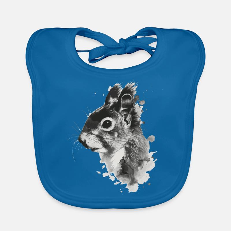 Eichhörnchen - Baby Bio-Lätzchen - Pfauenblau