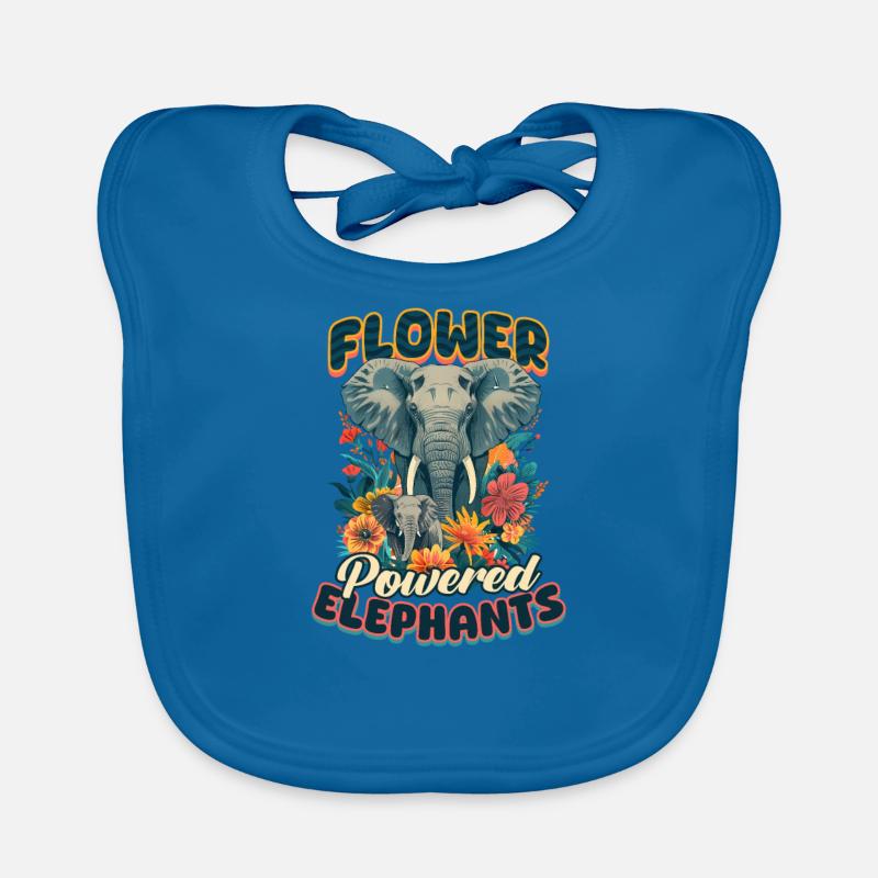Éléphants à fleurs d’éléphant Bavoir bio Bébé