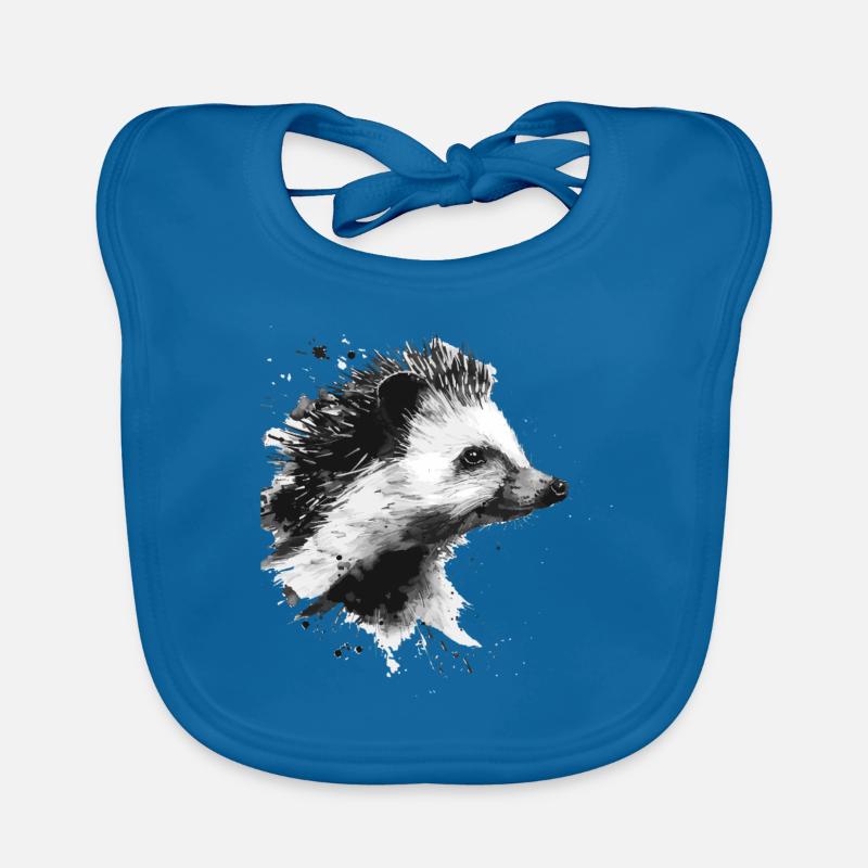 Igel - Baby Bio-Lätzchen - Pfauenblau