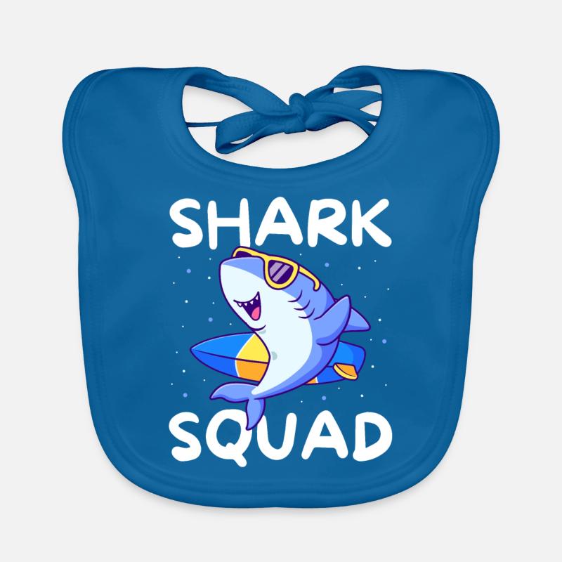 Shark Squad Fun Beach and Surfing Theme Baby Bio-Lätzchen