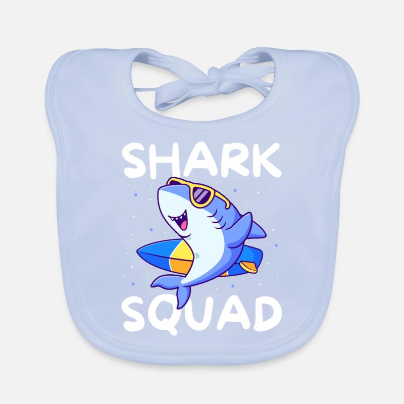 Shark Squad Fun Thème de la plage et du surf Bavoir bio Bébé
