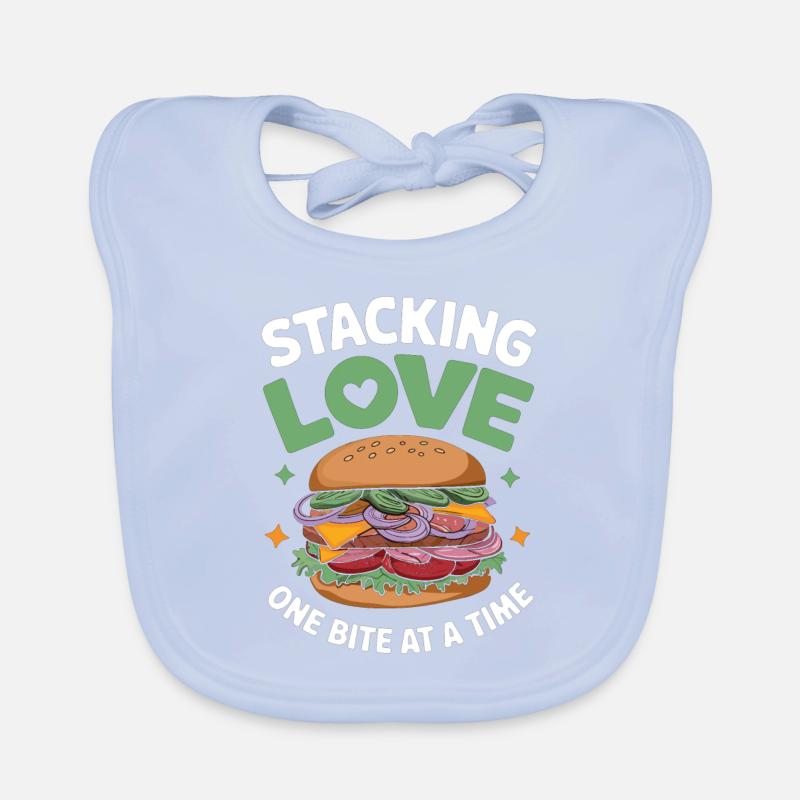 Sandwich Spruch - Stacking Love One Bite At A Time Baby Bio-Lätzchen