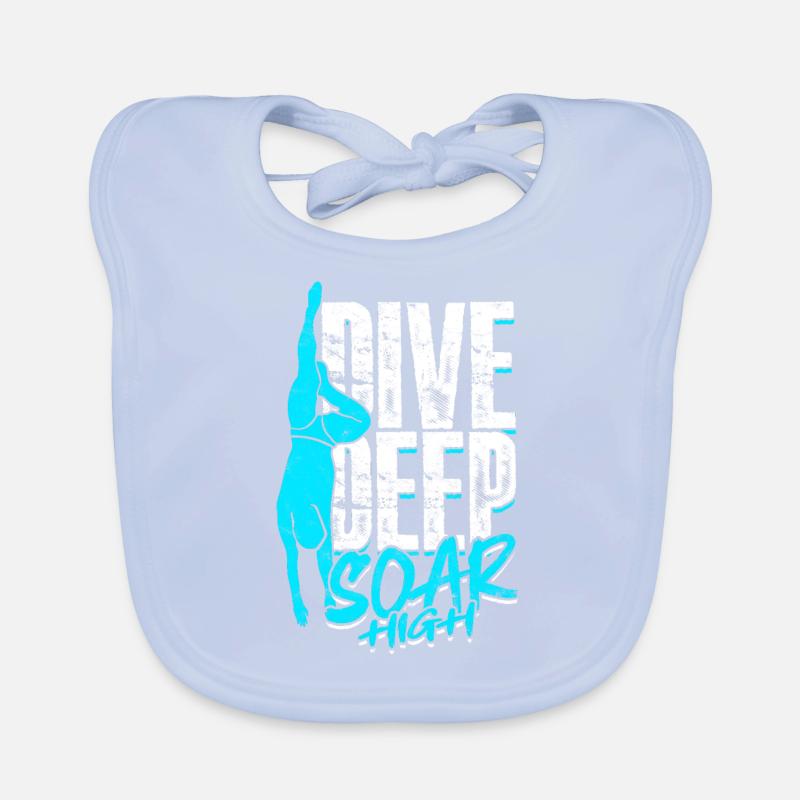 Diver Scuba Diving Dive Deep Soar High Organic Baby Bibs