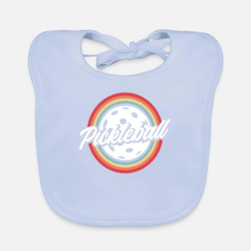 Pickleball Retro Rainbow Style Bavoir bio Bébé