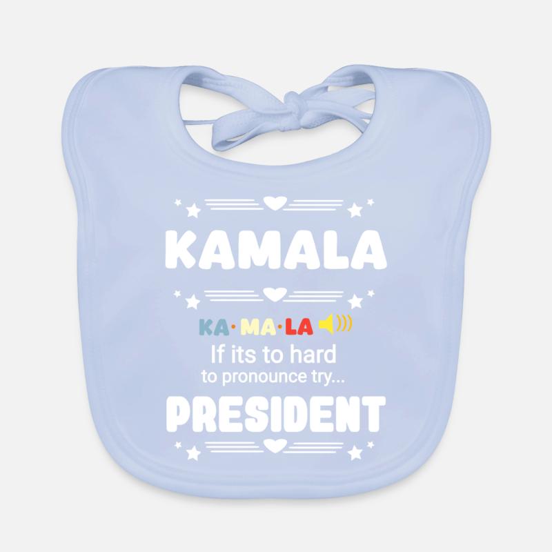 Kamala Présidente drôle difficile à prononcer Bavoir bio Bébé