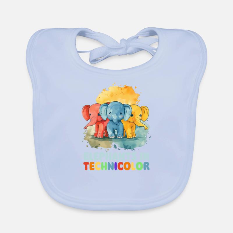 Elefantenelefanten in Technicolor Baby Bio-Lätzchen