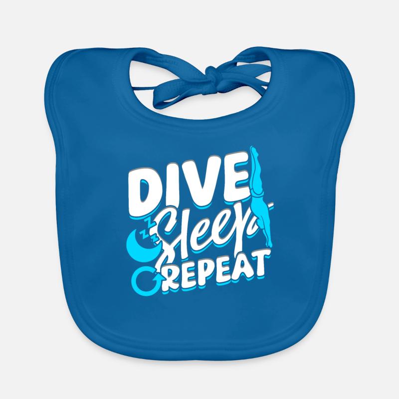 Plongeur Plongée sous-marine Plongée Plongée Sleep Repeat Bavoir bio Bébé