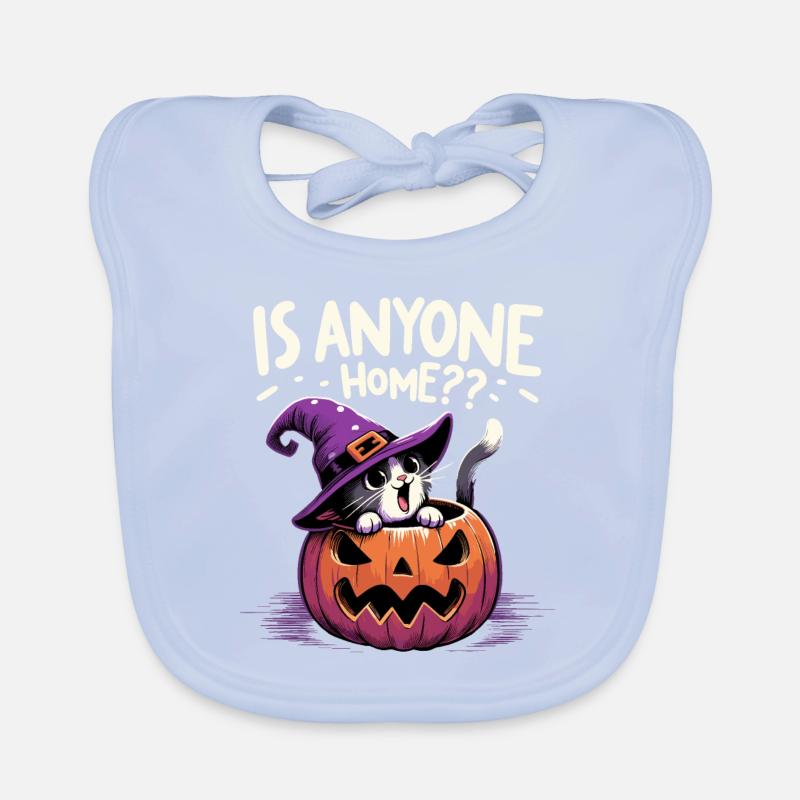Halloween Chat Sorcière Chapeau Sorcière Grimace Mignon Fun Bavoir bio Bébé
