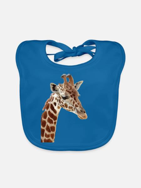 Giraffe - Baby Bio-Lätzchen - Pfauenblau
