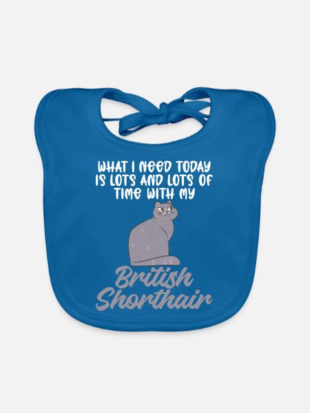 British Shorthair Gifts - Baby Bio-Lätzchen - Pfauenblau