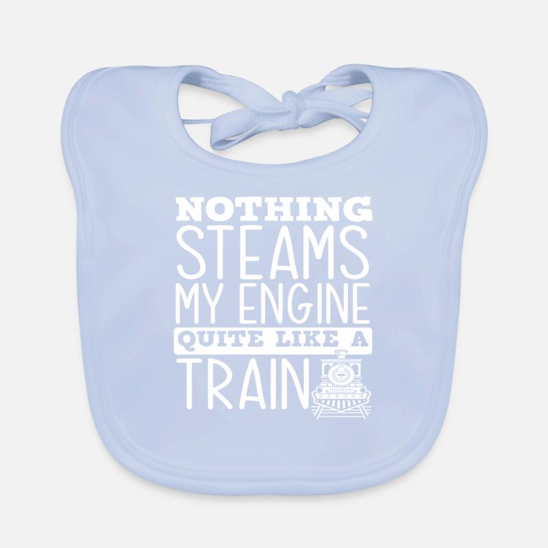 Nothing gets me going like a train Organic Baby Bibs
