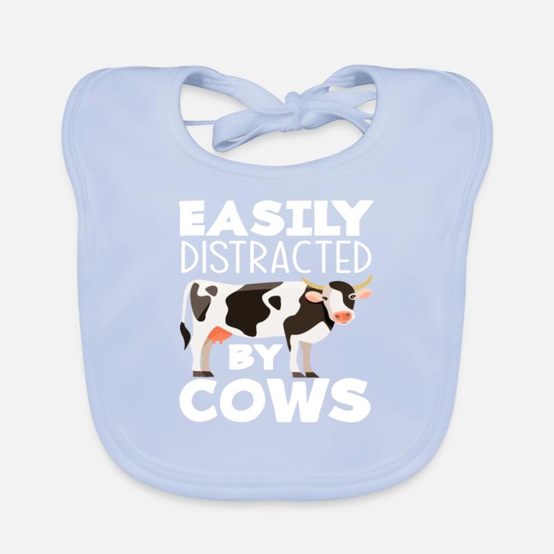 Facilement distrait par les vaches Bavoir bio Bébé