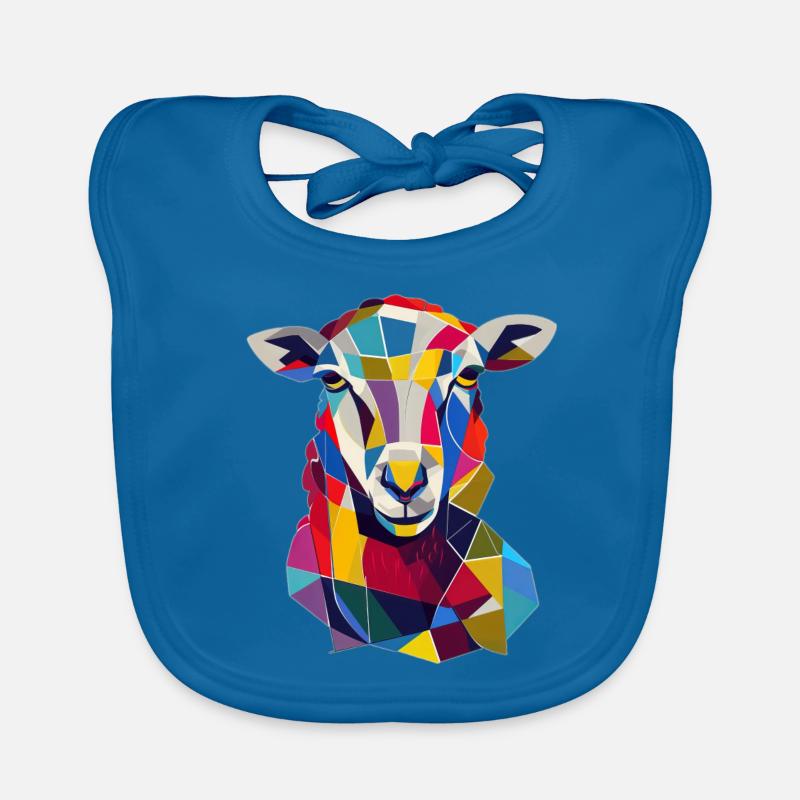 Mouton - Bavoir bio Bébé - bleu paon