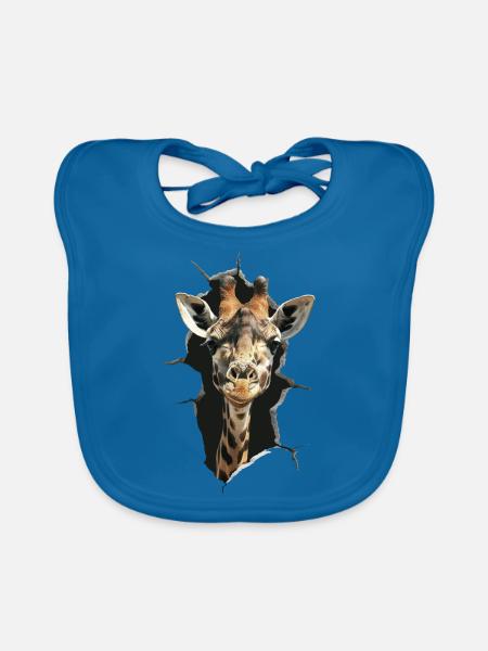 Giraffe - Baby Bio-Lätzchen - Pfauenblau
