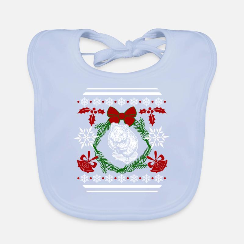 Funny Hamster Christmas Organic Baby Bibs