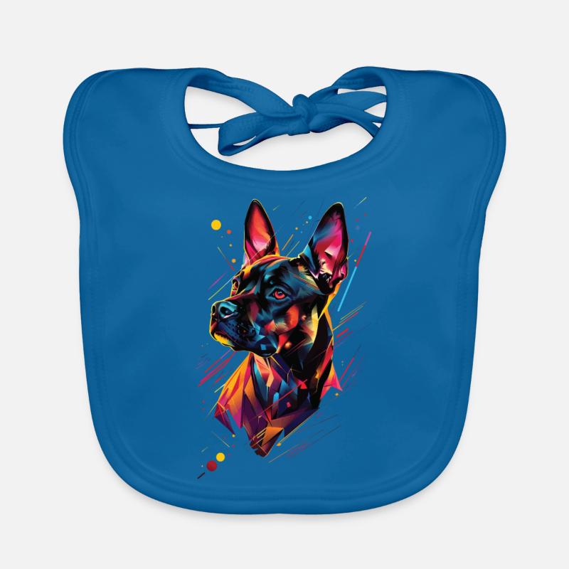 Hund - Baby Bio-Lätzchen - Pfauenblau