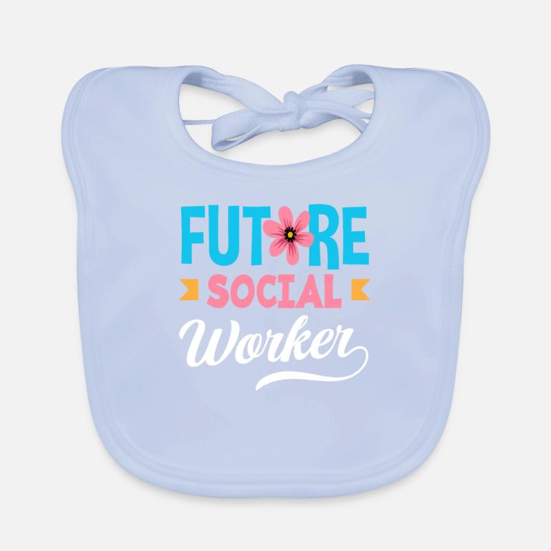 Future social worker with flower Organic Baby Bibs