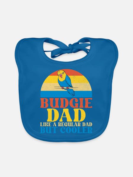 Budgie Gift - Organic Baby Bibs - peacock-blue - Front