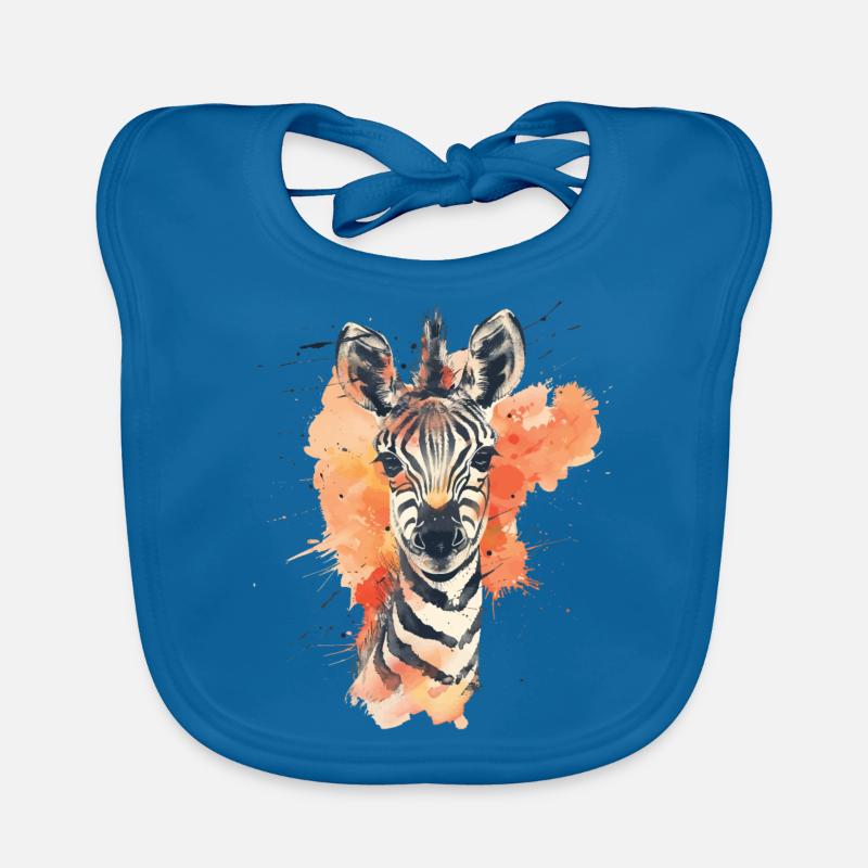 Zebra - Baby Bio-Lätzchen - Pfauenblau